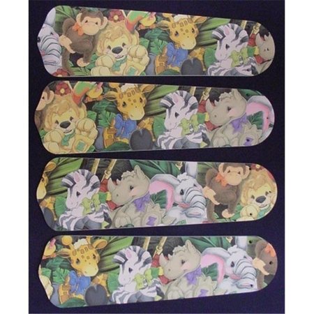 CEILING FAN DESIGNERS Ceiling Fan Designers 42SET-KIDS-ZBAJ Zootles Baby Animals Jungle 42 in. Ceiling Fan Blades Only 42SET-KIDS-ZBAJ